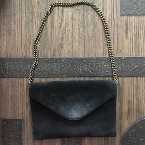 JCREW Black Suede Envelope Purse